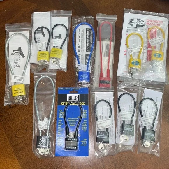 Gun Safety Keyed Cable Locks, set of 12. - Picture 1 of 6